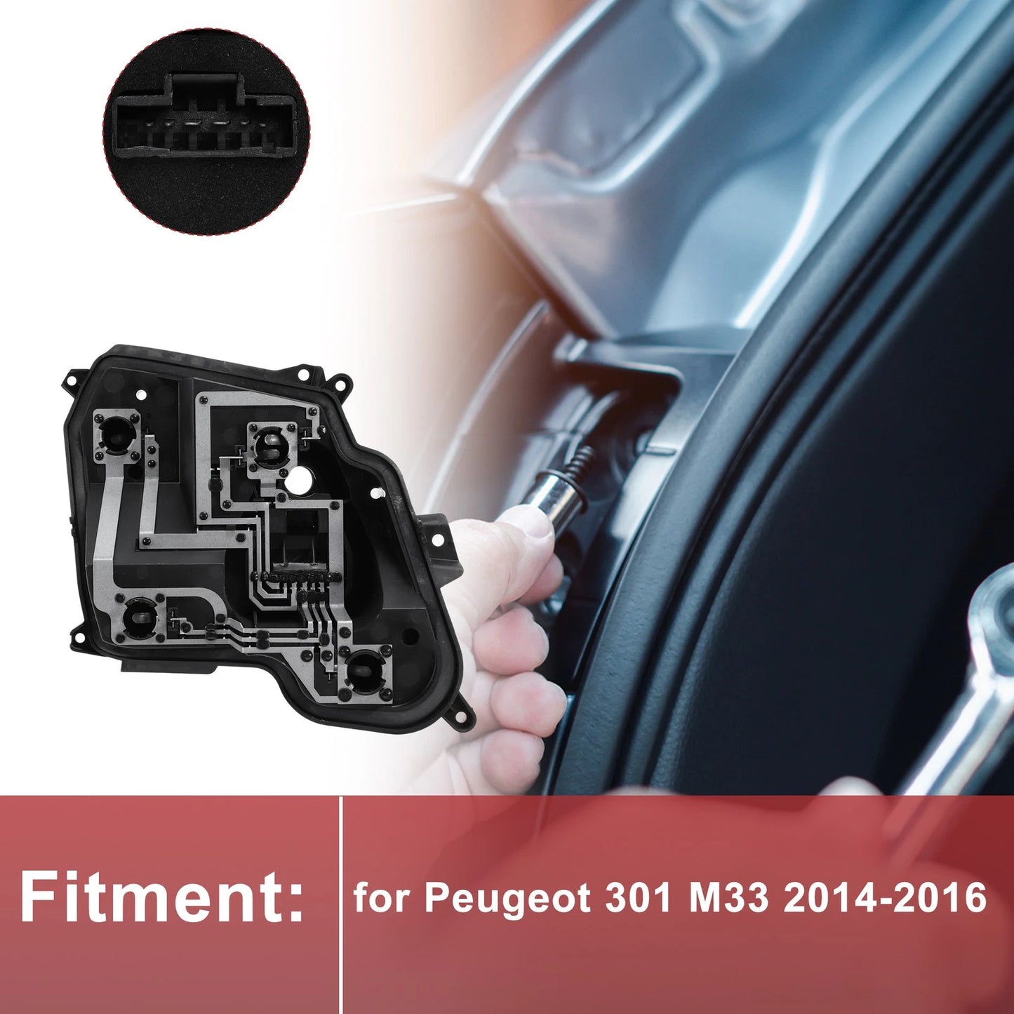 Left Tail Light Socket for Peugeot 301 2014-2016 (1 Pc)