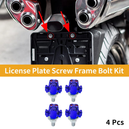 License Plate Screws Cover 38mm Blue 4Pcs for Universal Motorcycle M6