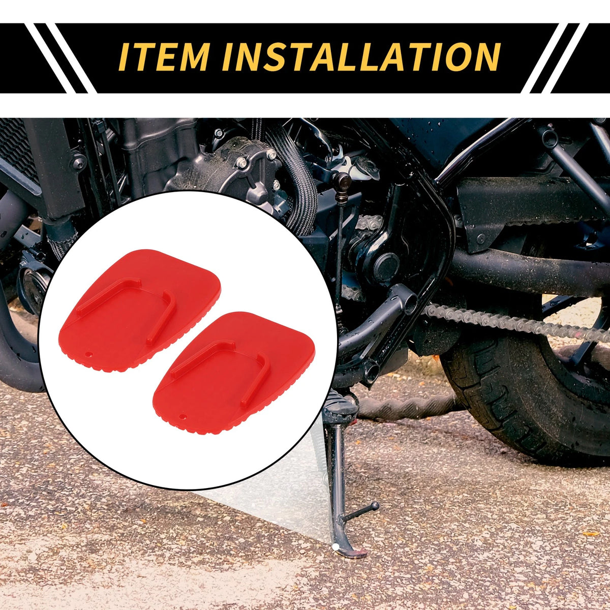 Kickstand Pad 3.54x2.36in 2 x Motorbike Support Plate for Universal Motorcycle
