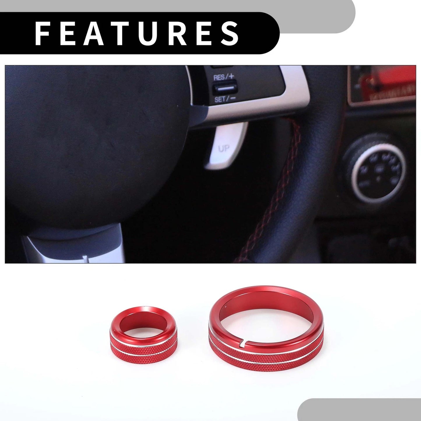 Media Volume Switch Knob Cover Ring for Mazda MX-5 (2009-2015) - 5 Pcs