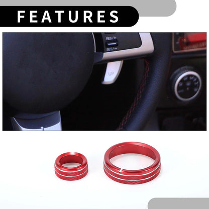 Media Volume Switch Knob Cover Ring for Mazda MX-5 (2009-2015) - 5 Pcs