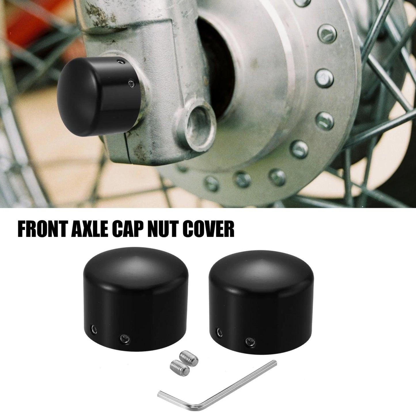 2 x Front Axle Nut Cover for Harley-Davidson Dyna