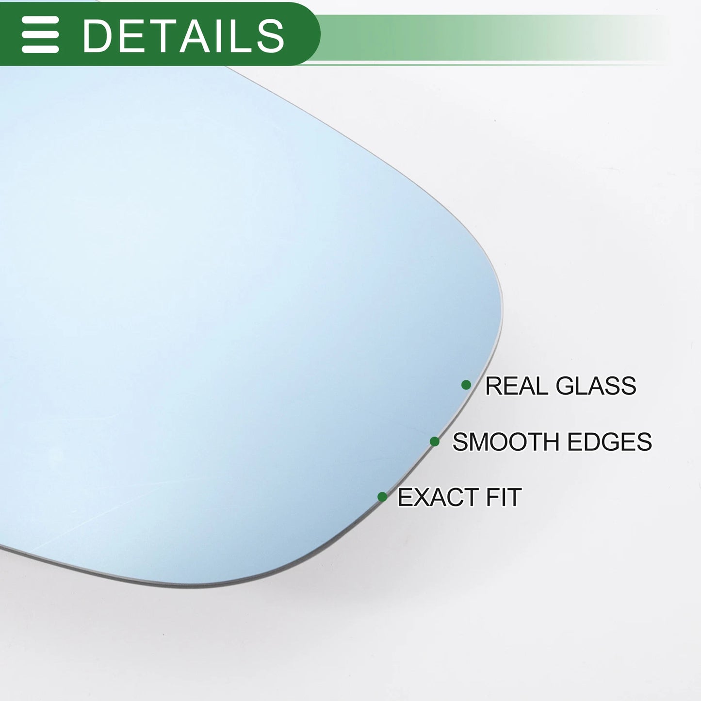 Right Side Blue Mirror Glass with Back Convex for Ford