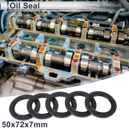 Oil Seal Rotary Shaft Seal NBR Rubber 50x72x7mm Black 5 x