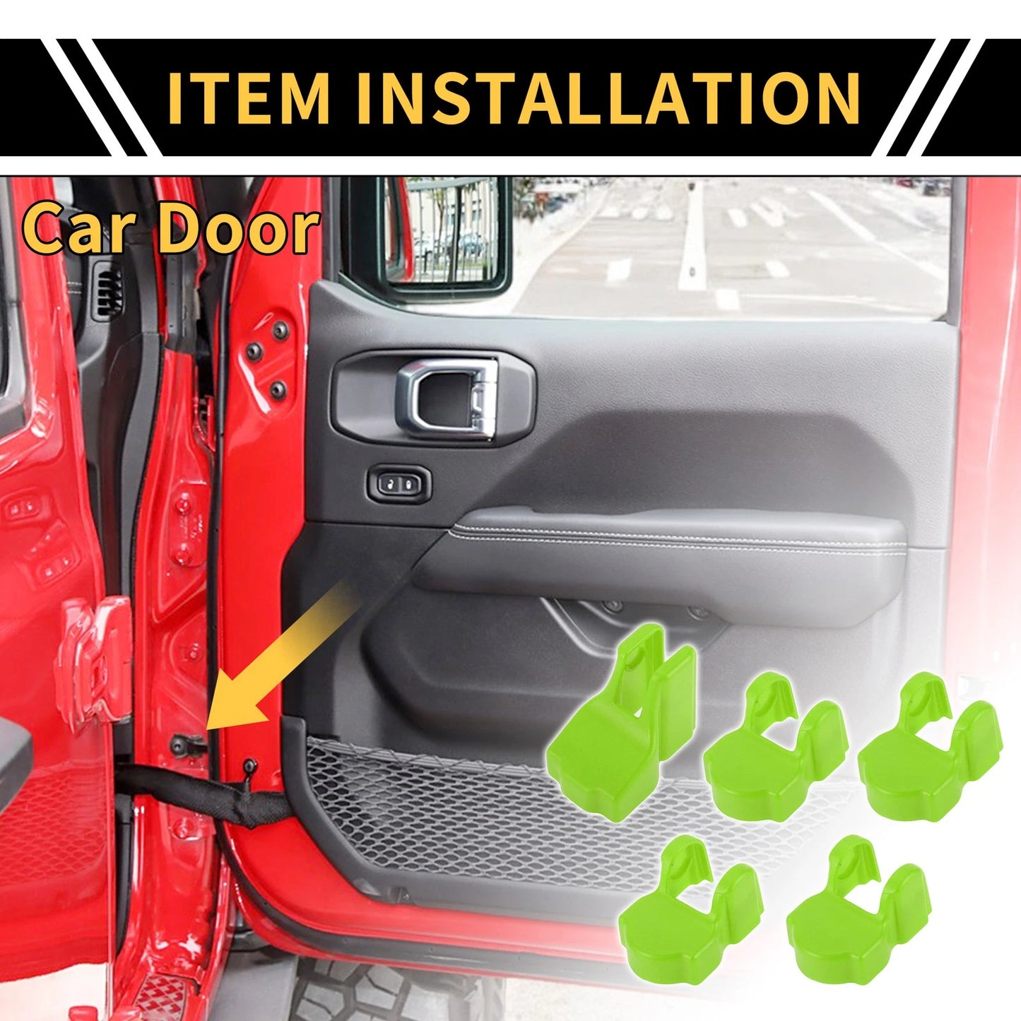 Door Limiting Cover Trim for Jeep Wrangler JL JLU (2018-2024) Green