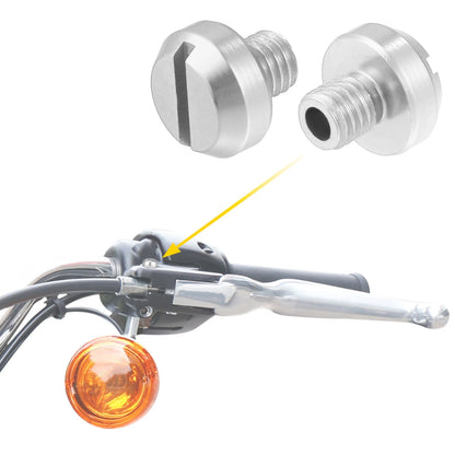 Universal M8 Motorcycle Mirror Screws Mirrors Caps Positive Silver Tone