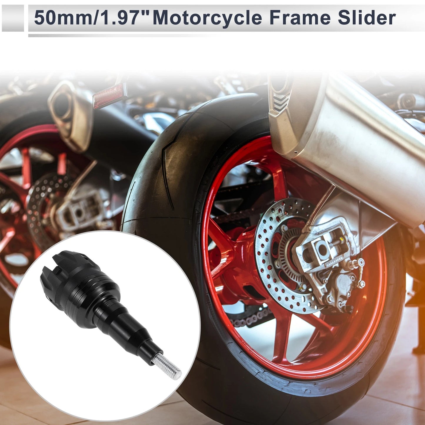 Motorcycle / 10mm / Slider Frame with Bolt Black for Motorcycle