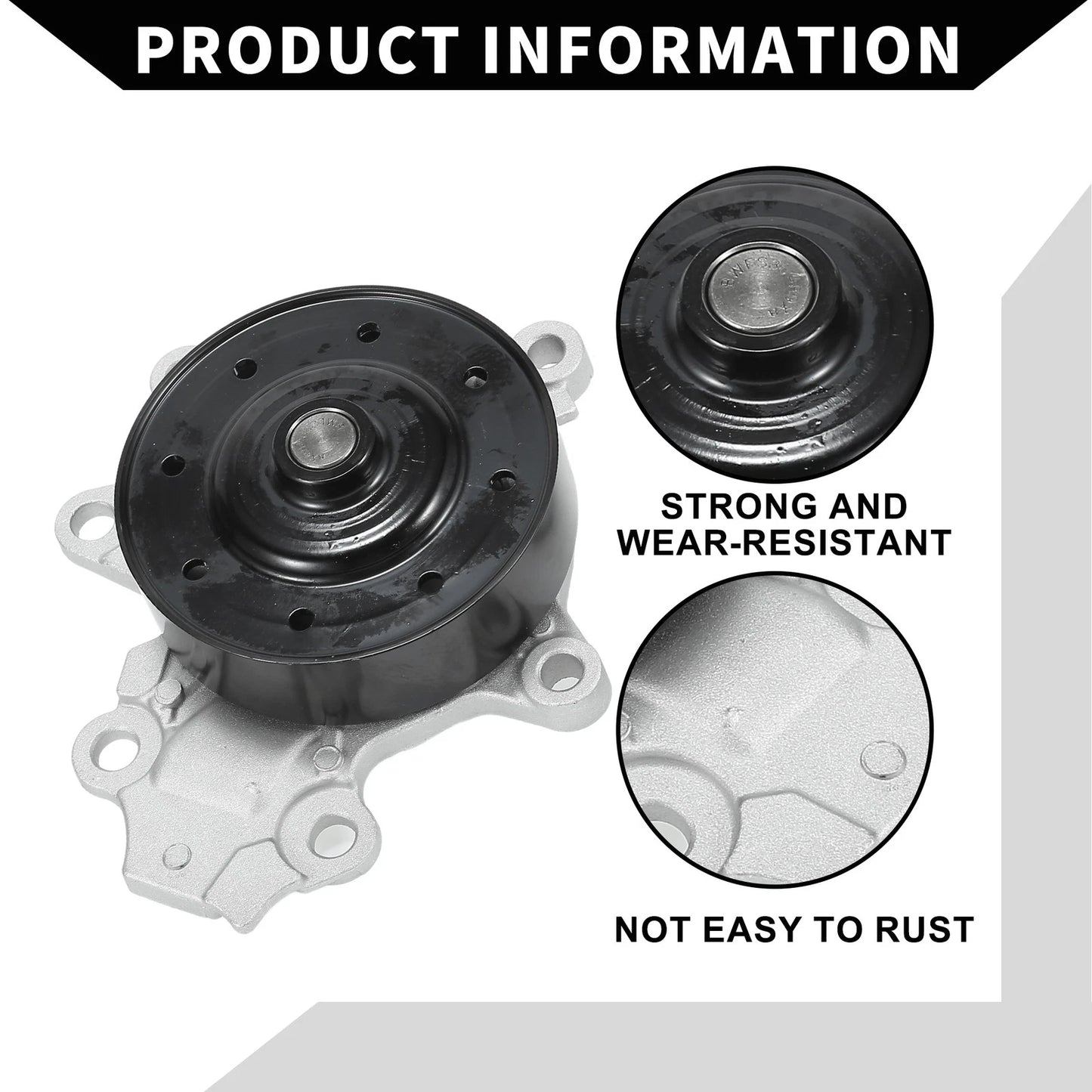 Water Pump for Toyota Corolla, C-HR 2014-2022, 2 x No.1610039565
