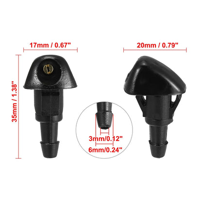4 x Black ABS Front Windshield Wiper Cleaning Jet Nozzles for Honda Civic CR-V