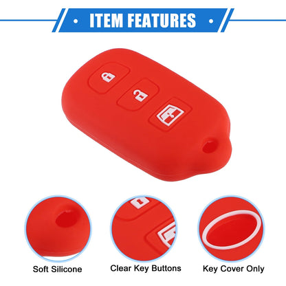 2 x Remote Key Fob Cases for Toyota 4Runner, Sequoia, 4 Button, Red