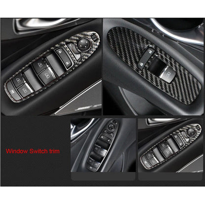 Carbon Fiber Interior Door Window Switch Cover Trim fit for Infiniti Q50 14-18