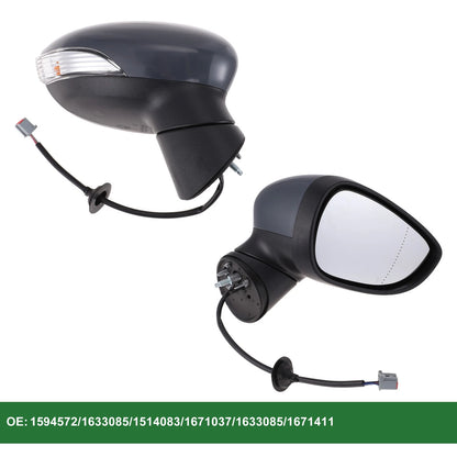 Right Side Door Mirror for Ford Fiesta Mk7 Electric Adjust Gray (2013-2017)