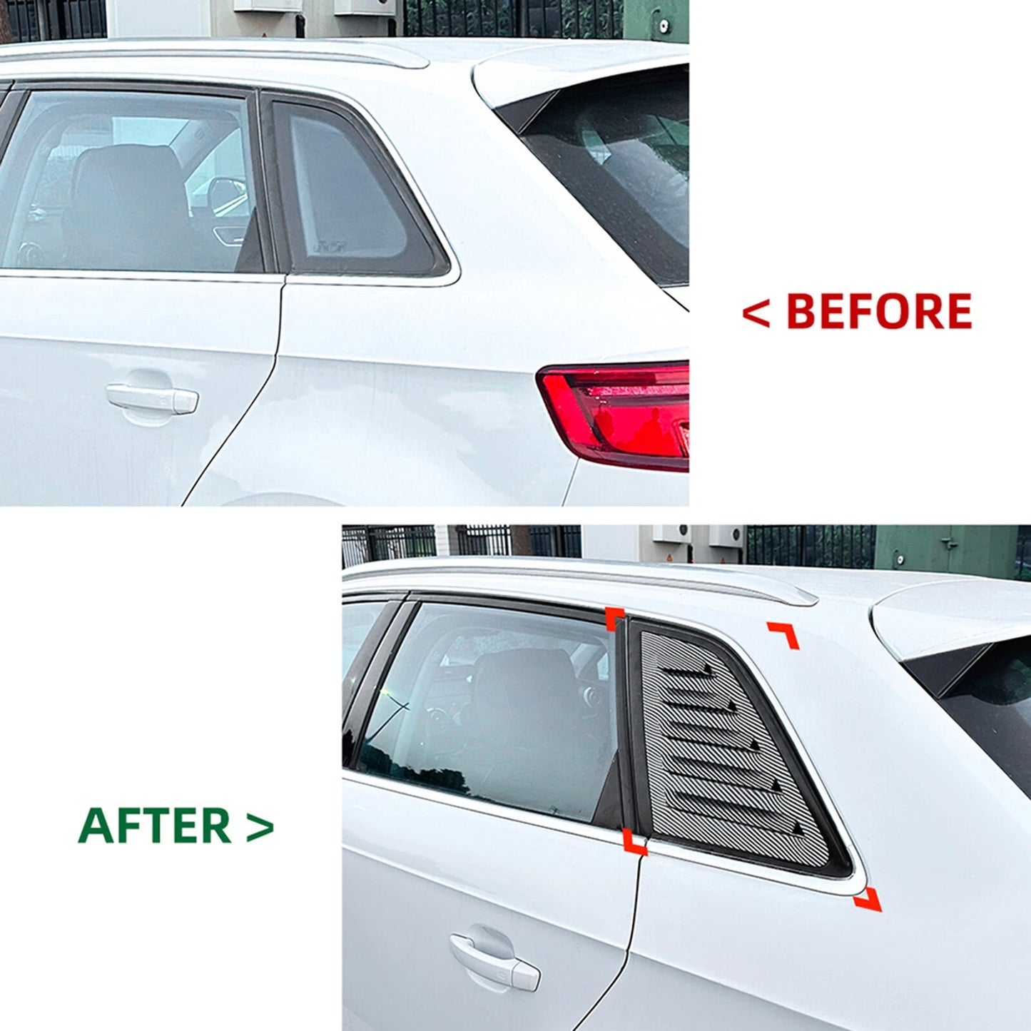 Rear Side Window Louver Trim for Audi A3 S3 8V Hatchback (2014-2020)