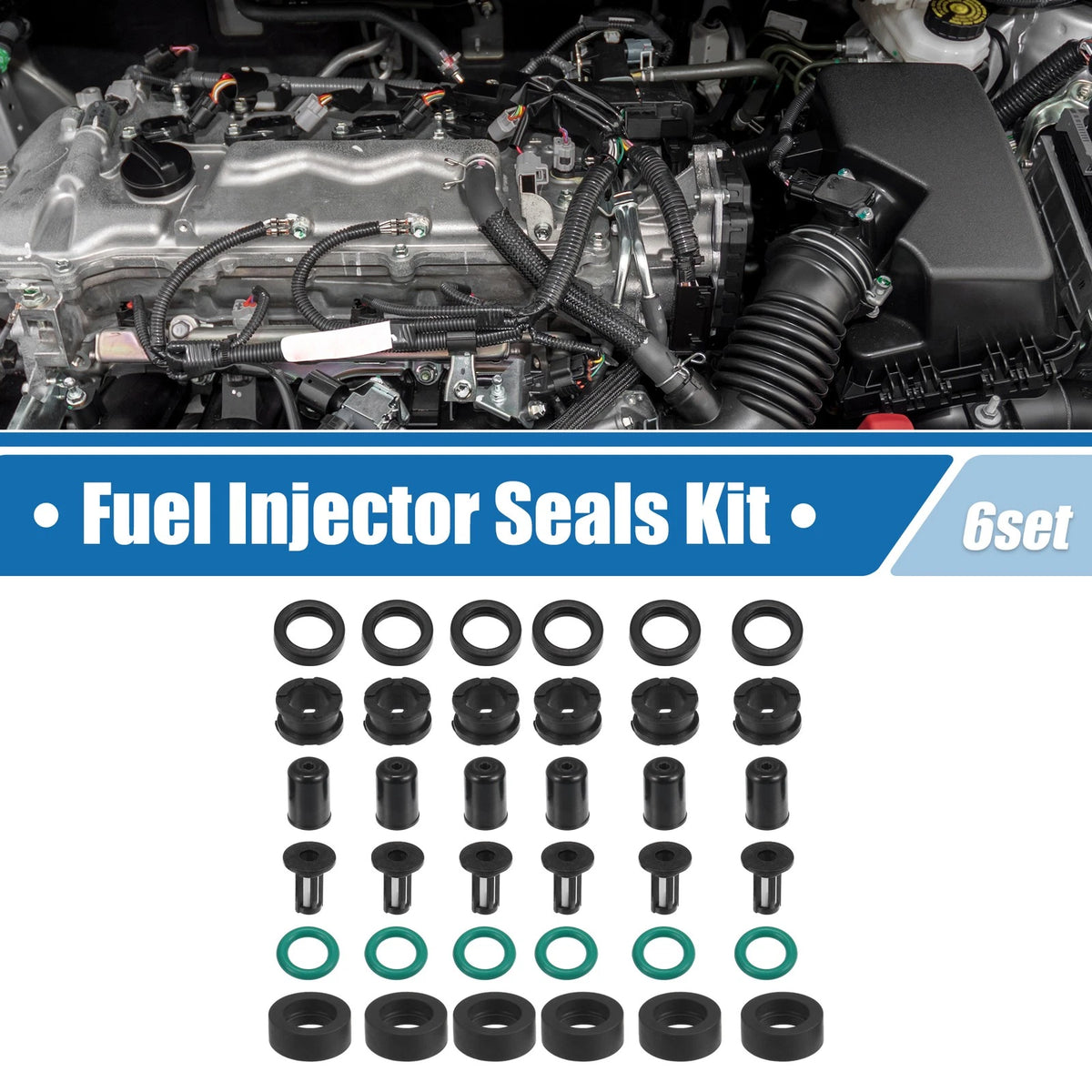 6 x Fuel Injector O Rings Seals with Micro Filters for Yamaha Outboard