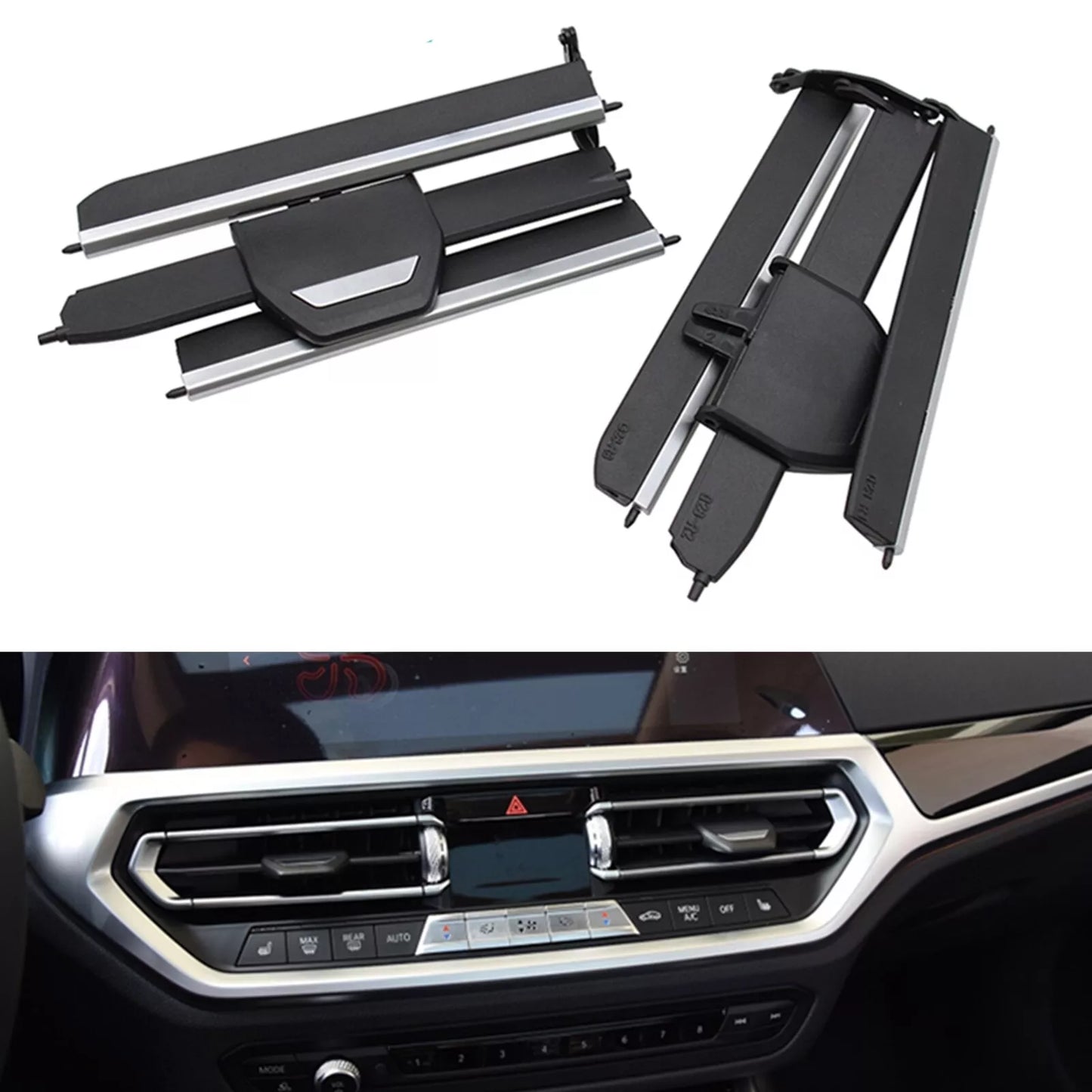 2 x A/C Air Vent Grill Repair Kit for BMW 3 Series G20 G28 (2019-2021) Black