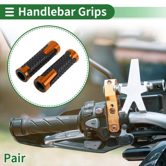 0.87x0.94 Universal Motorcycle Hand Grips Cover Non Slip Orange for All Models