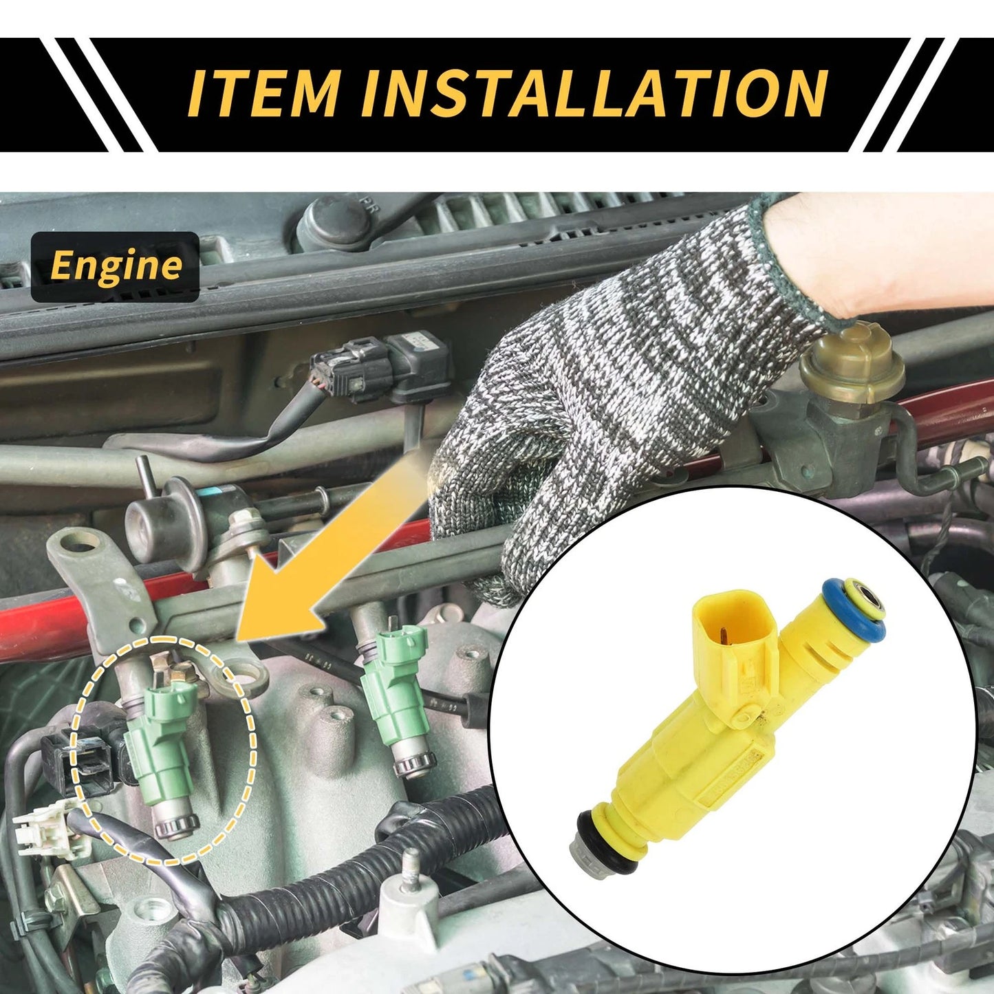 Fuel Injector Nozzle 4 Holes Yellow for Ford Ranger (2004-2006)