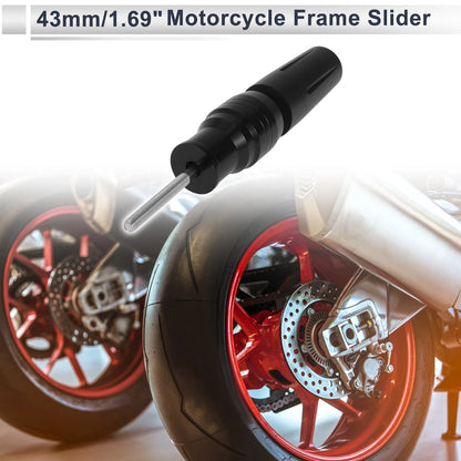 10.5mm Aluminum Alloy Plastic Slider Frame Bolt 1 Set Black for Motorcycle
