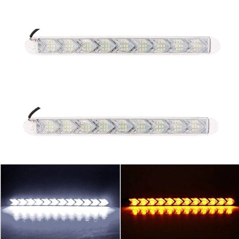 9LED White/Amber Switchback Flexible Flow Turn Signal Light