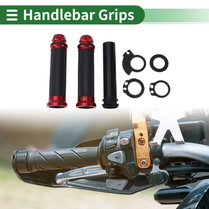7/8 22mm Hand Grips Handlebar End Grips Black Red Rhombus