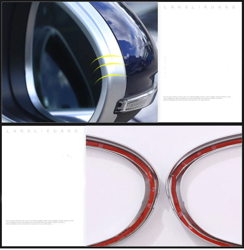 Rearview Mirror Glass Frame Decorate Trim fit For Alfa Romeo Giulia 2017-2018