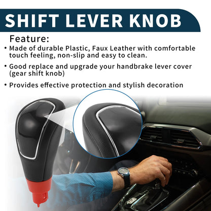 Automatic Gear Shifter Knob for Ford Kuga 2008-2012 - Plastic Faux Leather Black