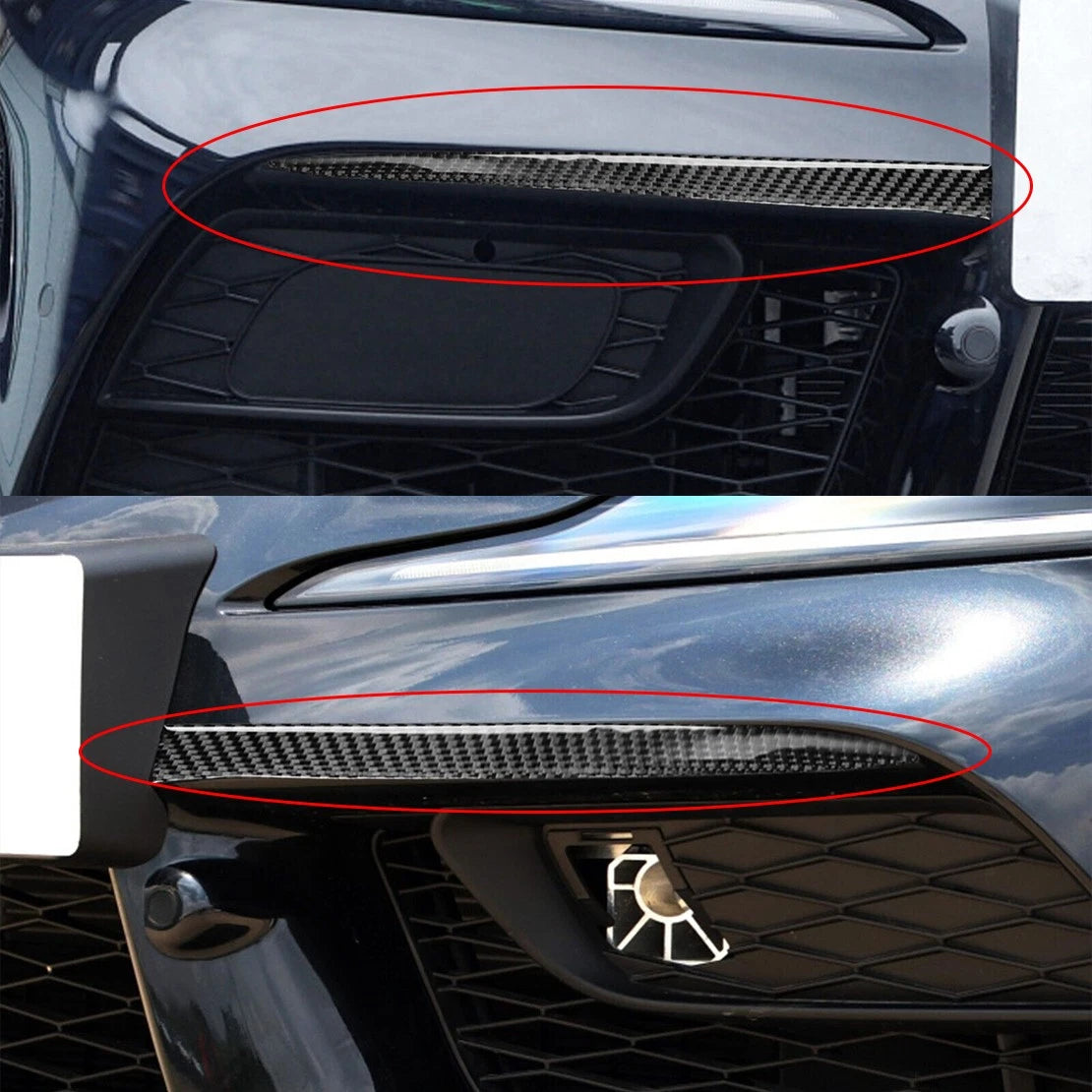 Carbon Fiber Bumper Trim Strips Covers for Toyota Supra GR A90 (2019-2023)