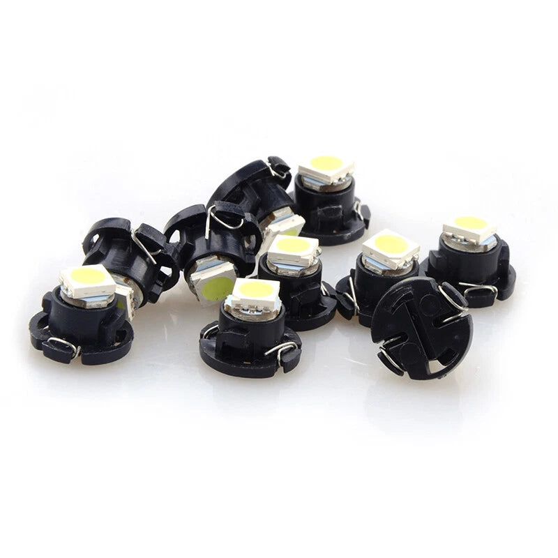 10x Pure White T5/T4.7 Neo Wedge LED Dash Light Bulbs for Universal ()