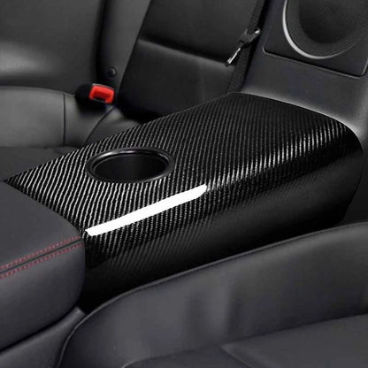 Real Carbon Fiber Rear Armrest Box Cup Cover Trim for Nissan GTR R35 2008-2016