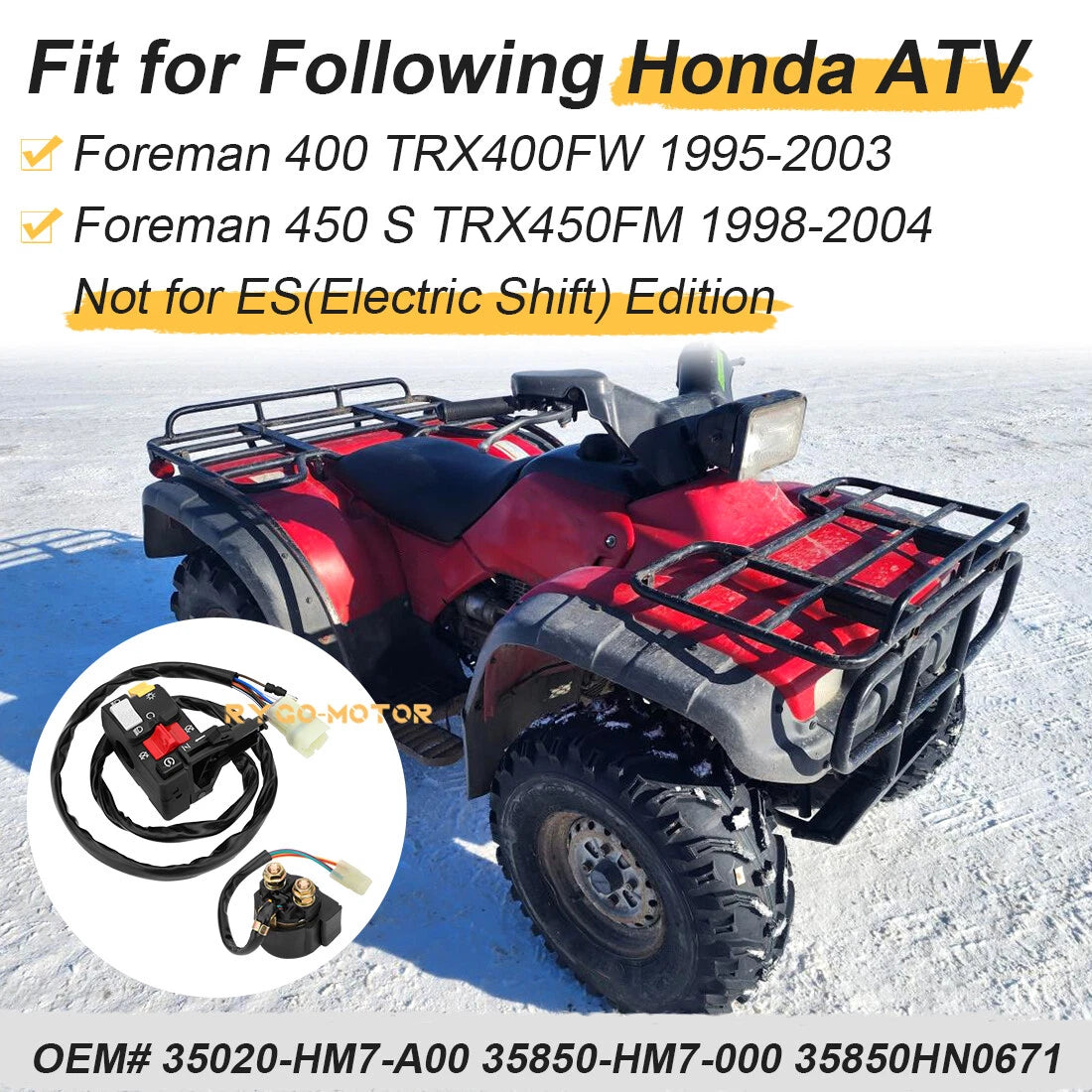 Handlebar & Starter Relay Switch for Honda Foreman (1998–2004)