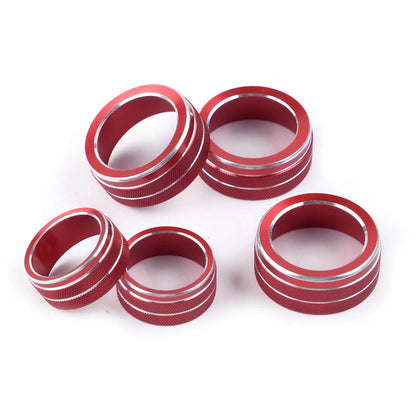5 x Red Dashboard Button Circle Covers for Honda Accord (2018-2019)