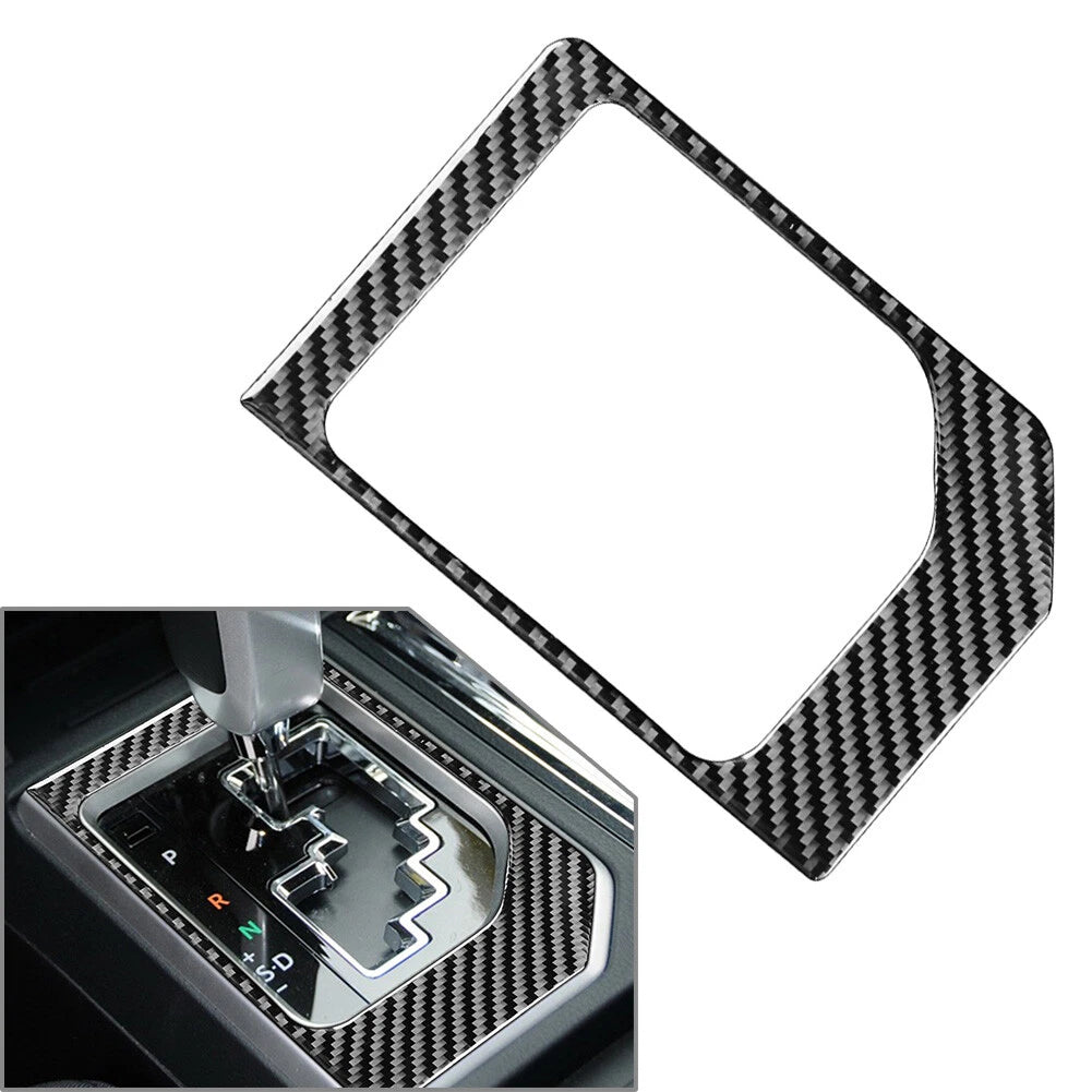 Black Carbon Fiber Gear Shift Panel Cover Trim for Toyota Tundra (2014-2021)