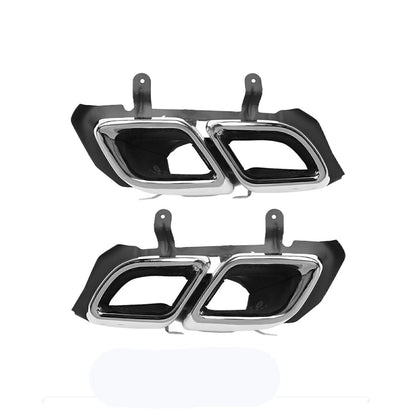 2 x Silver Rear Tail Exhaust Muffler Tips for Cadillac CT4 (2020-2021)