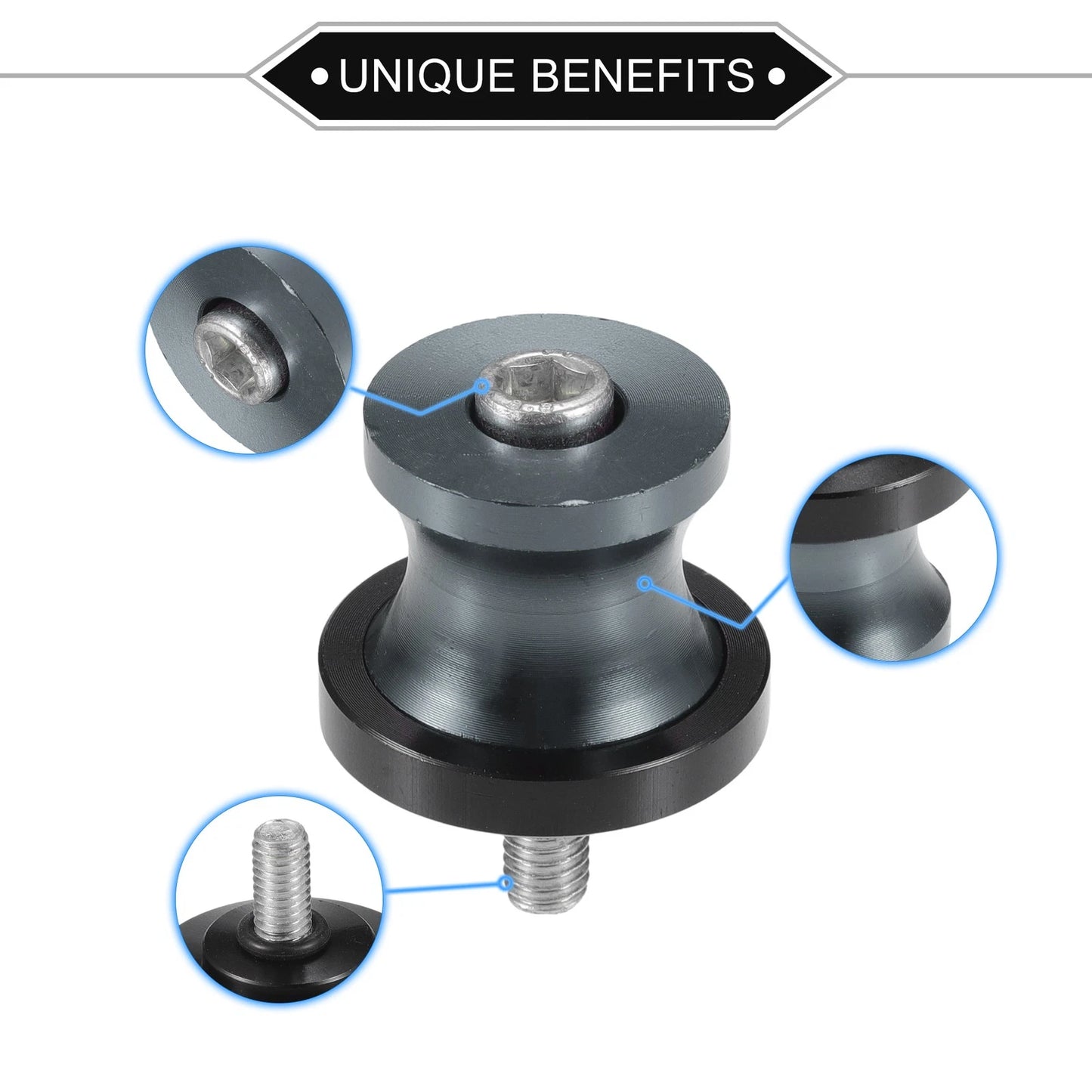 Pair Motorbike Swingarm Spools 6mm CNC Swing Arm Spools Slider Titanium Tone
