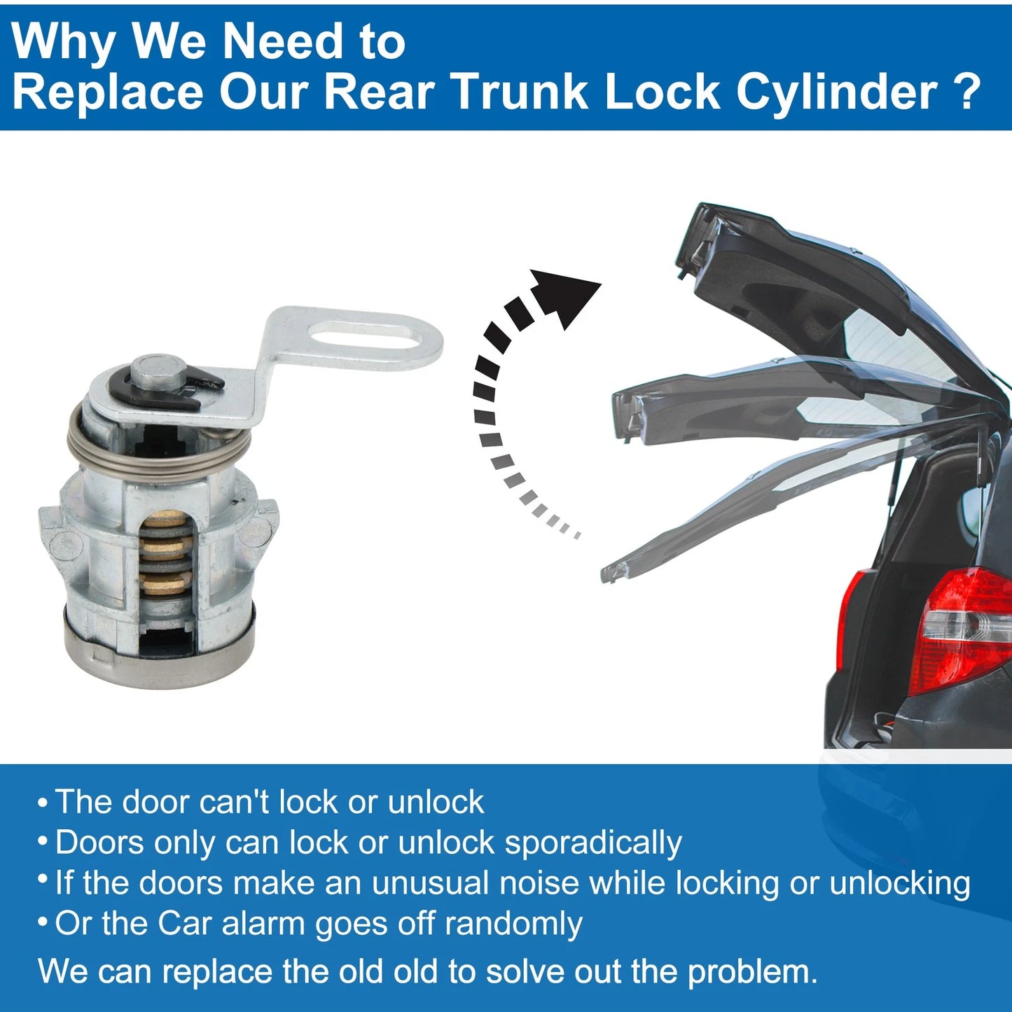 Trunk Lock Cylinder & Tailgate Lock Cylinder w/Keys for Toyota Tundra