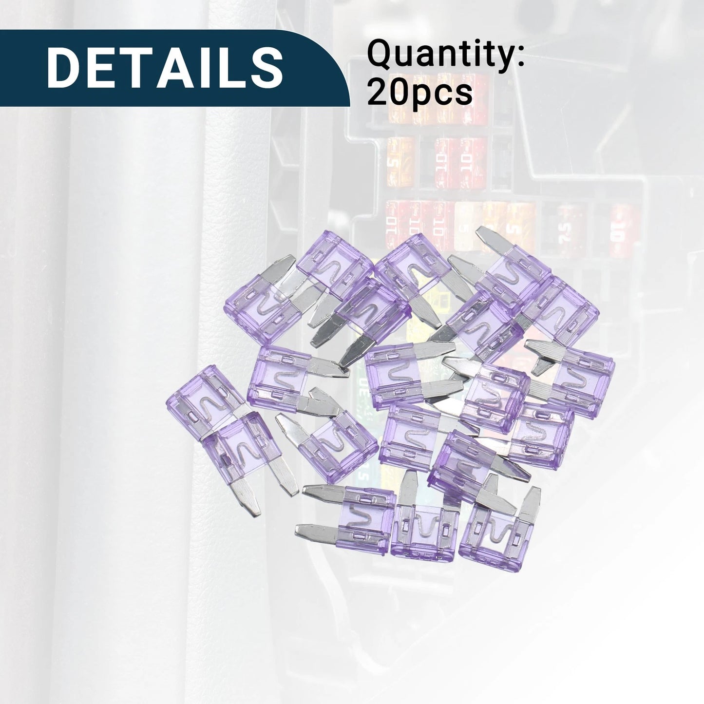 35A Mini Blade Fuses 20 x Light Purple for Car (Various Years)