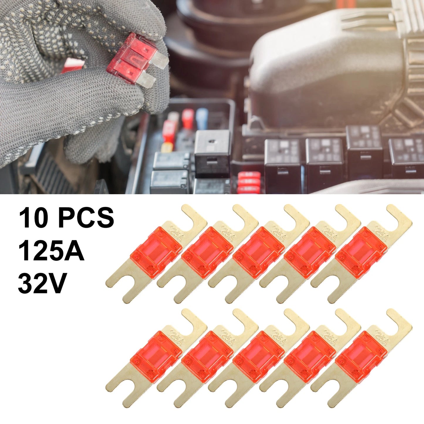 10 x 125A AFS Mini ANL Fuses for Car Truck Motorcycle Boat Audio