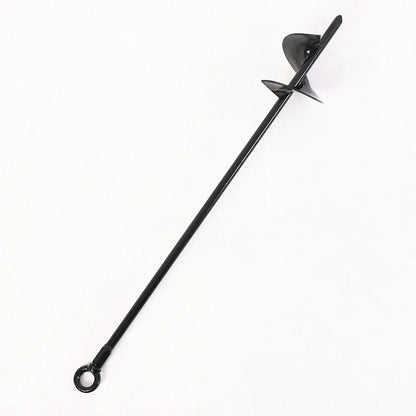 4 x 30" Long Heavy Duty Black Ground Anchor Hook Solid Steel Shaft