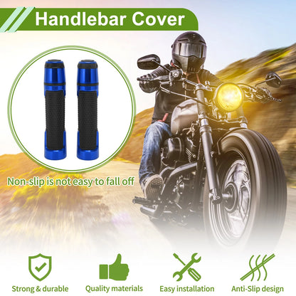 Hand Grips / 7/8" 22mm / Cover Handlebar End Grips Rubber Blue Rhombus for Motorcycle