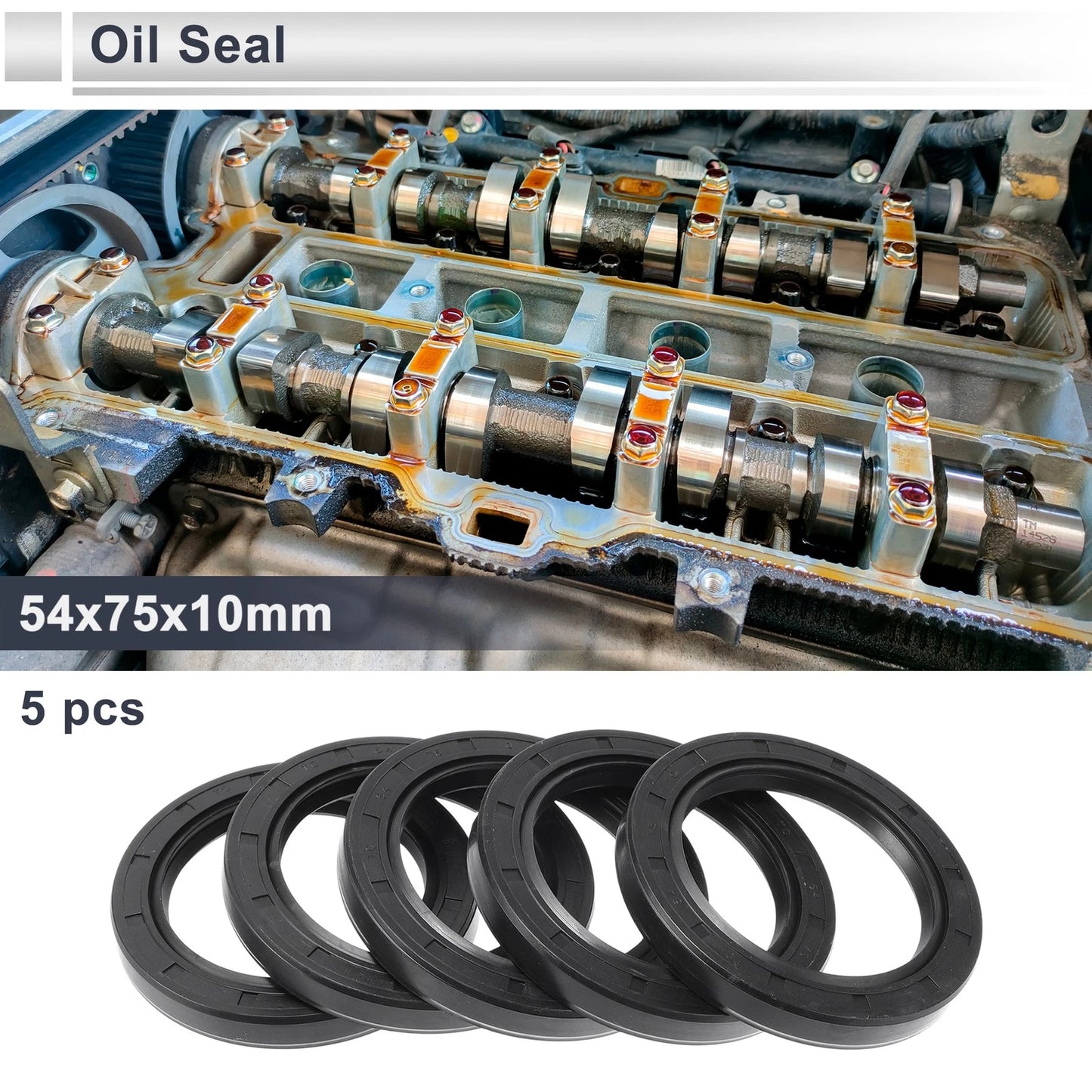 54x75x10mm Oil Seal Rotary Shaft Seal Nitrile Rubber Black