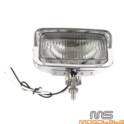 Chrome Square Headlight Assembly for Harley Chopper Cafe Racer Custom