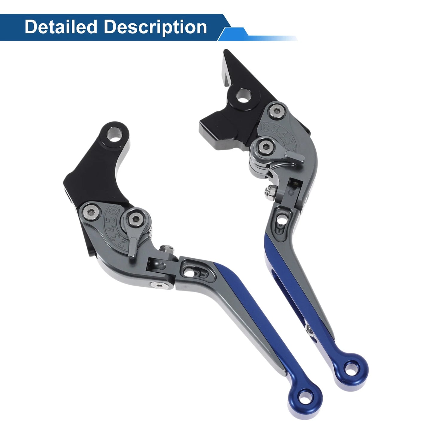 Adjustable Brake Clutch Levers for Suzuki GSXR150 (2017-2020) - Titanium Blue