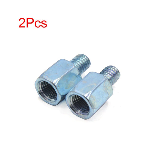 2 x 8mm–10mm Metal Rearview Mirror Screw Bolt Adapter for Motorcycle