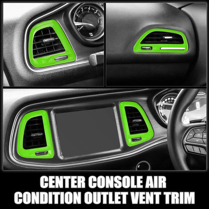 4x Center Console Air Condition Outlet Vent Trim for Dodge Challenger Green