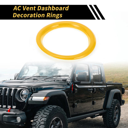 AC Vent Dashboard Decoration Rings  Yellow for Jeep Wrangler JL (2018-2020)