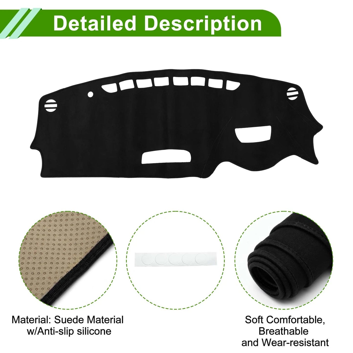 Dash Cover Mat for Mazda CX-3 (2016-2022) Sun Protector Pad Black