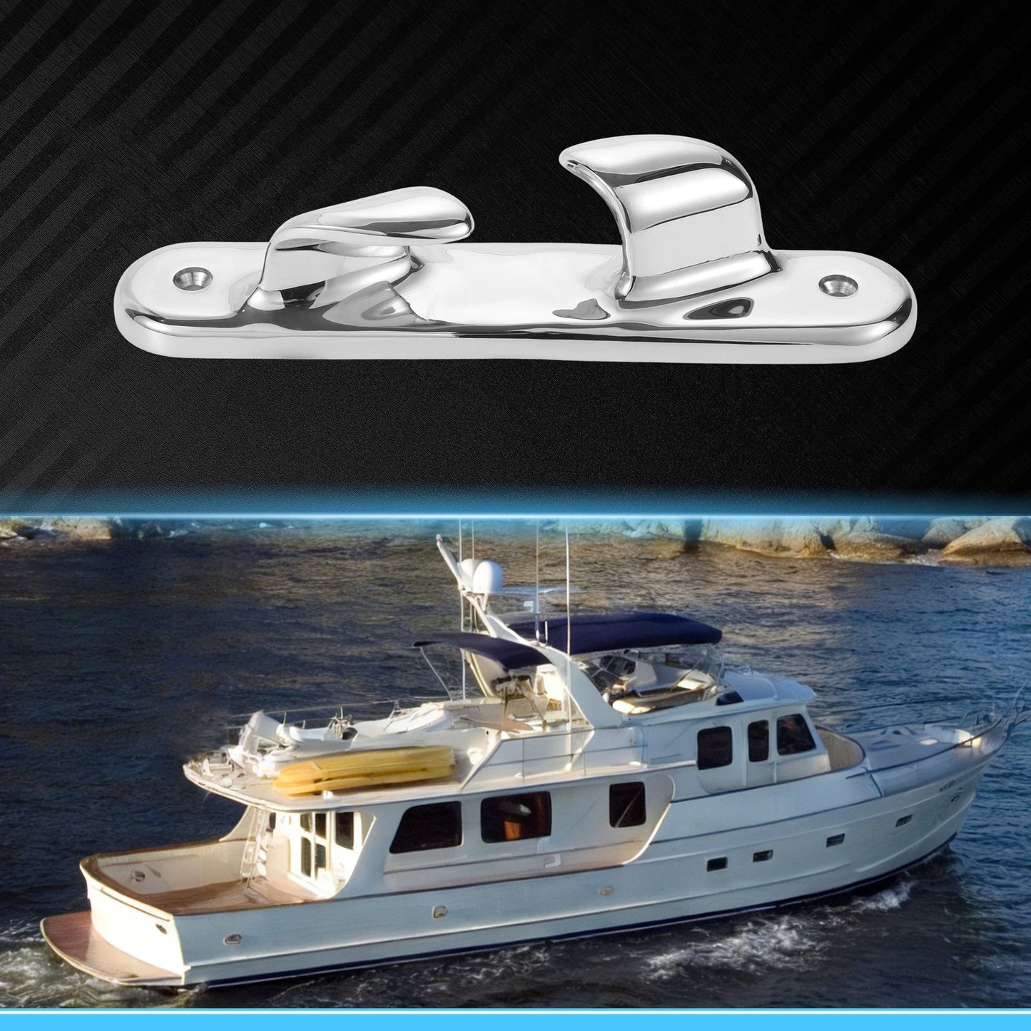 Boat Bow Chock / 204mm L / Marine 316 Stainless Steel Boat Cleats Left Side