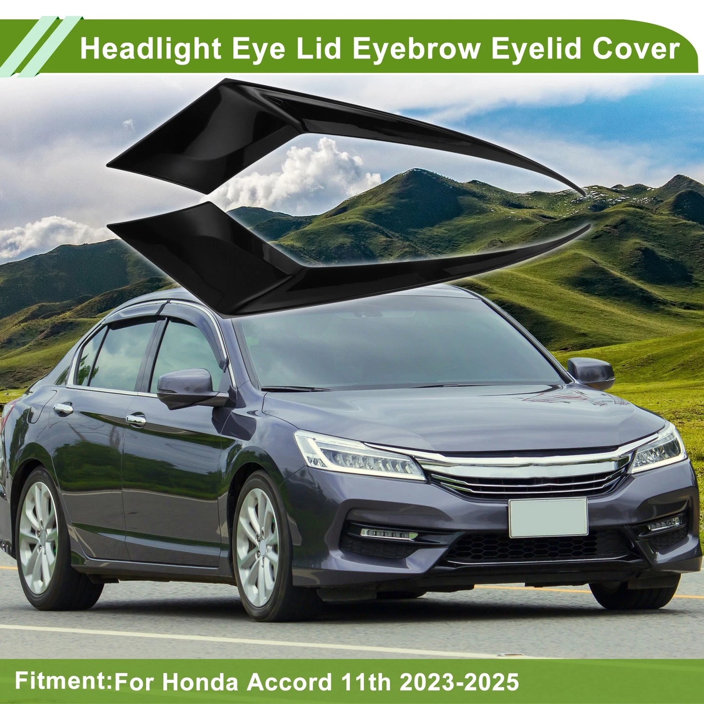 Headlight Eyebrow Cover for Honda Accord 11th (2023-2025) Black