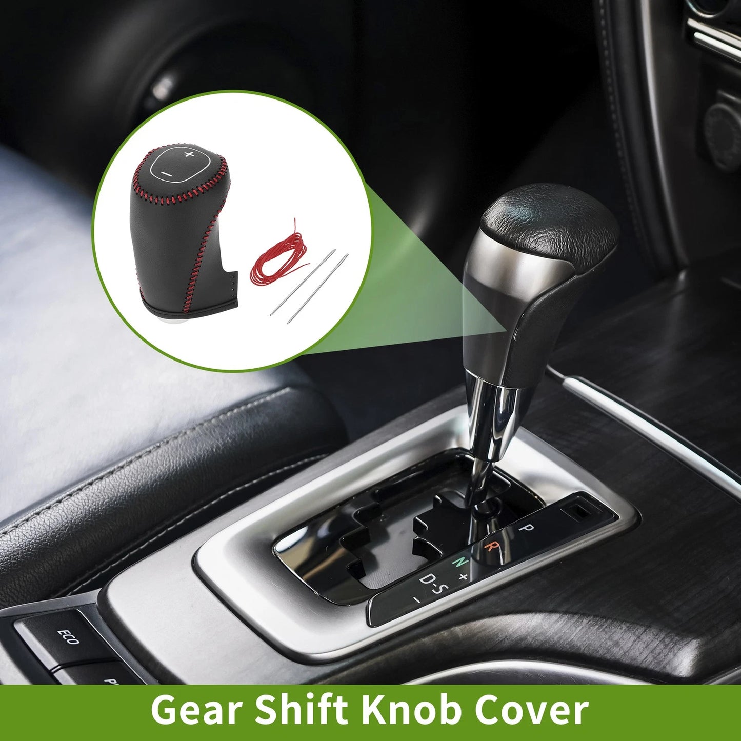1 Pcs Car Gear Shift Knob Cover for Chevrolet Malibu (2016 - 2020) Black Red