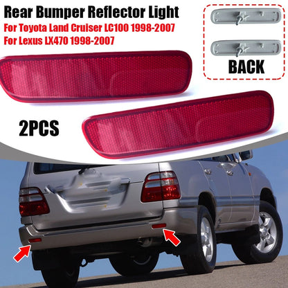 Red Rear Bumper Brake Light Reflector for Toyota Land Cruiser LC100 (1998–2007)